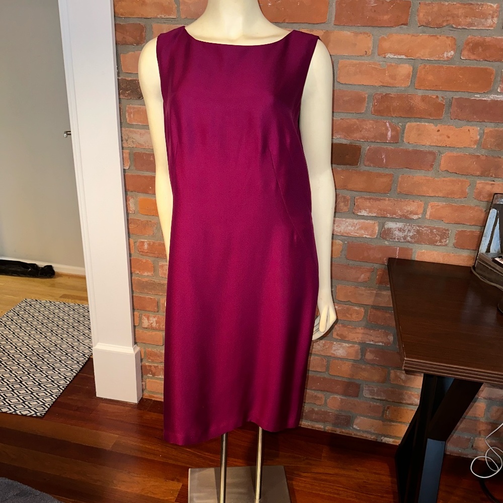 Due Per Due Currant Sleeveless Silk Dress ~ 14 ~ New w/ Tags